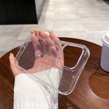 透明细闪简约适用苹果17promax手机壳适用iphone15软壳闪粉保护套