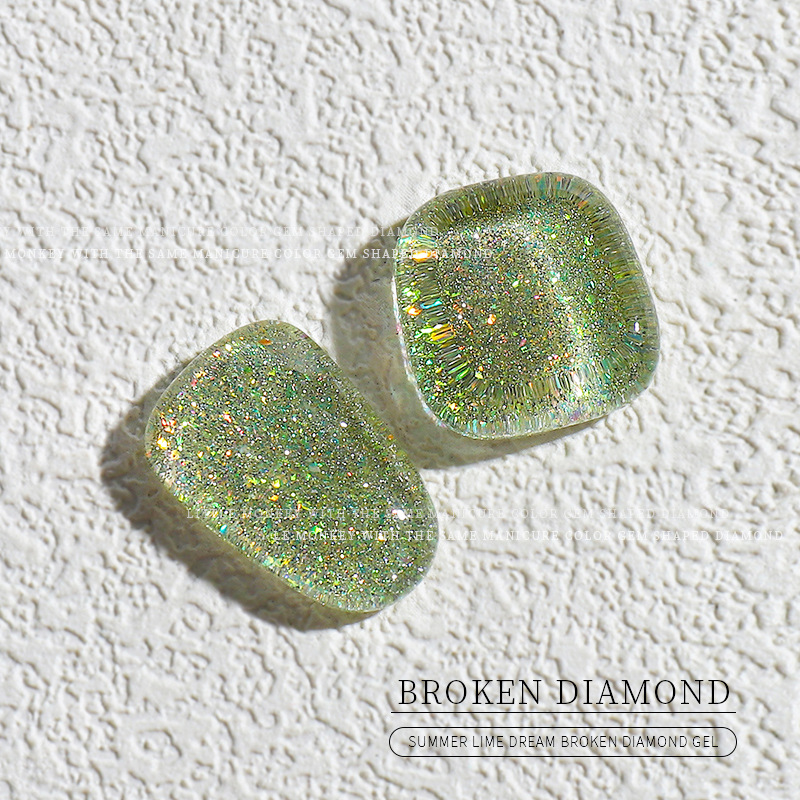 Internet celebridad cristal azúcar Lima roto Diamante Esmalte de uñas pegamento 2022 verano uñas belleza popular flash color claro nuevo flash terapia de uñas