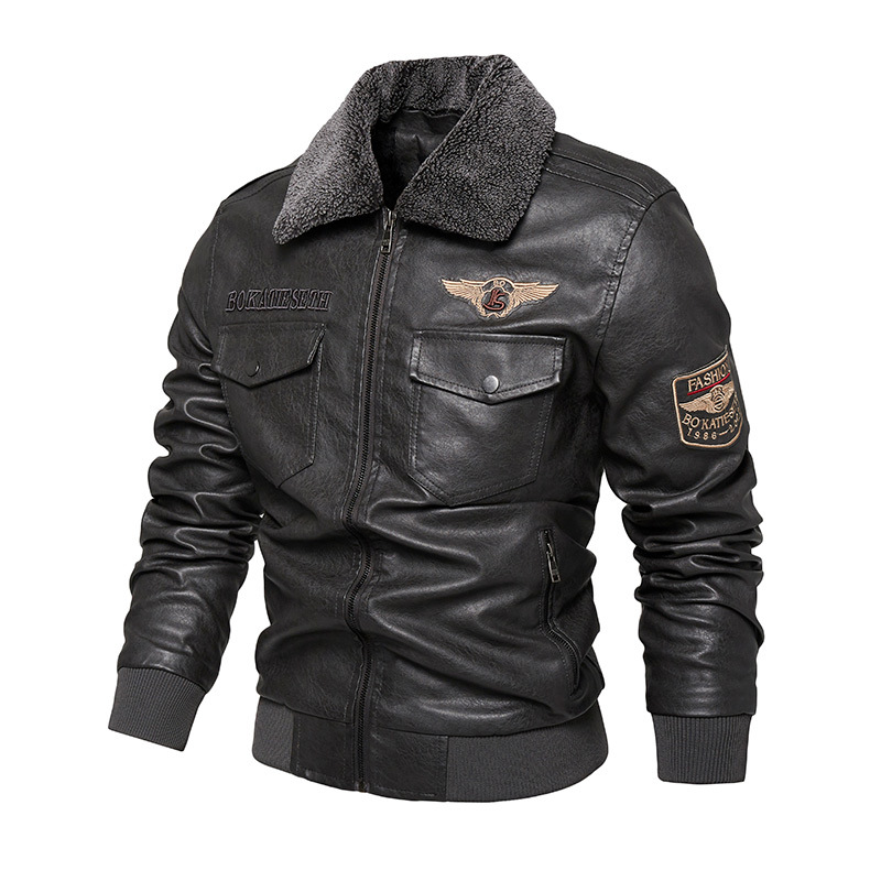 Comercio exterior transfronterizo Amazonas invierno chaqueta de cuero pu hombre Europa y América joven moda delgada chaqueta de cuero hombre