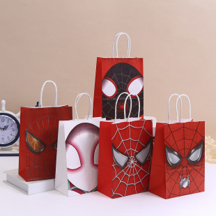New Cartoon Party Children's Holiday Kindergarten Gift Bag Spider-Man Series Kraft Paper Tote Bag in stock
