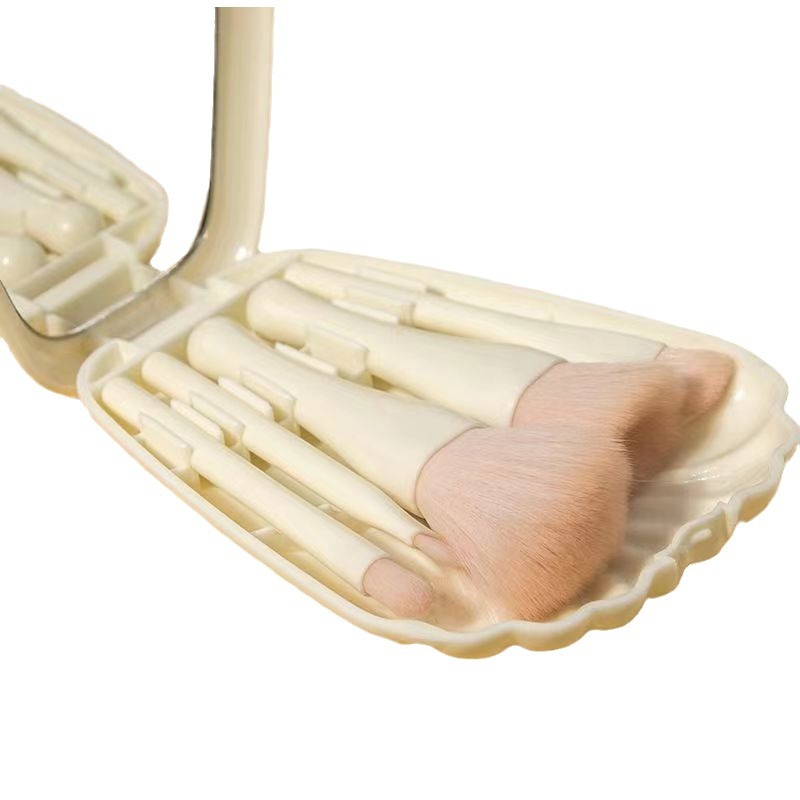 Nuevo 5 Shell espejo maquillaje cepillo traje espejo suelto cepillo de sombra de ojos maquillaje cepillo maquillaje belleza herramientas