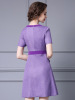 Dresses with high waist and slim appearance， handmade diamond buckle decoration， A-line skirt short style