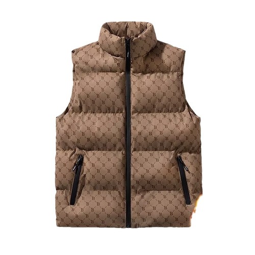 Couple's Down & Cotton Vests for Autumn/Winter, Unisex, Thickened Sleeveless Outerwear, Trendy Loose Back Vests, Thick Warm Jackets