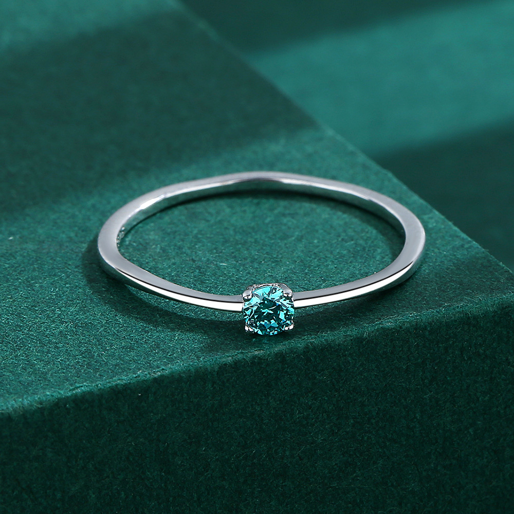 925 Sterling Silver Artificial Gemstones Geometric Rings display picture 5