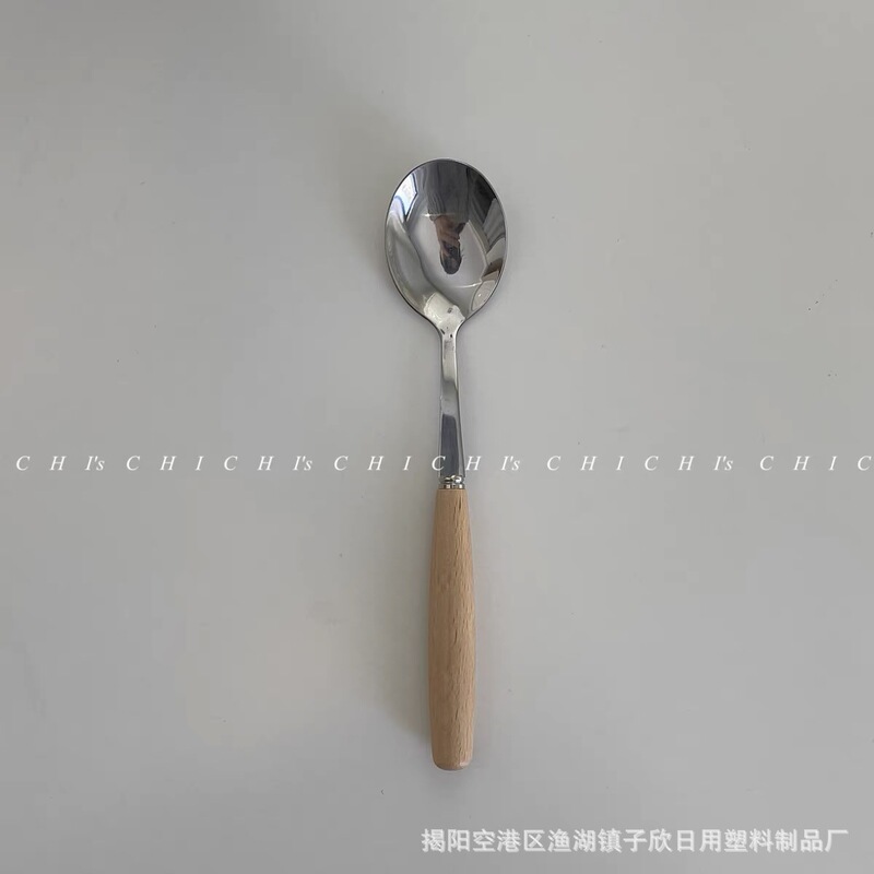 実木ins風鶏翅木柄木製ナイフフォーク木スプーン洋食ステンレスステーキステンレス食器セット|undefined