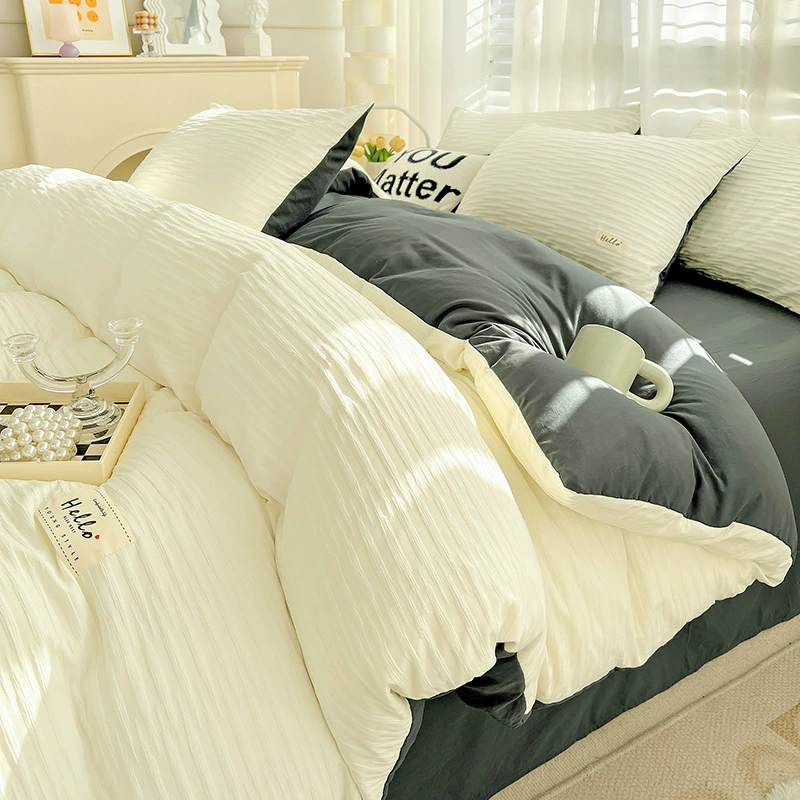 Bedding Set Japanese Style, Skin‑Friendly Bubble Gauze Cotton, 3–4 Piece, Multiple Sizes