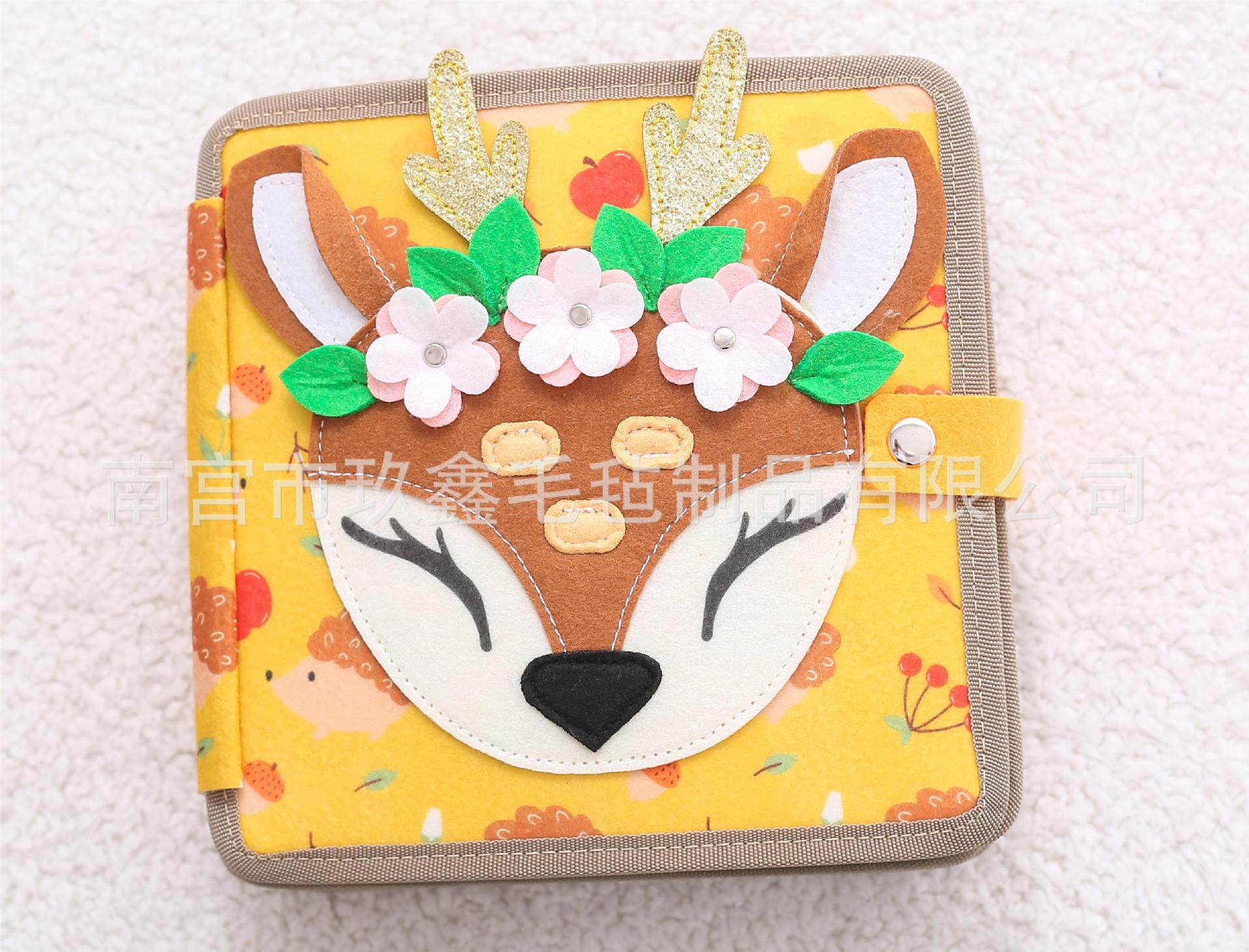 Nuevo punto transfronterizo fieltro cepillo granja libro tranquilo educación temprana dibujos animados juguetes de iluminación ocupados