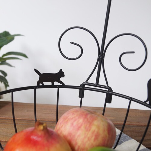 Japanese groceries creative cat posture wrought iron fruit basket living room snack storage metal fruit bowl