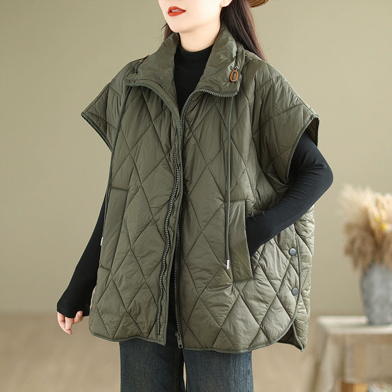 Elite vest for leisure, jacket, drawstring, loose fit, fitted