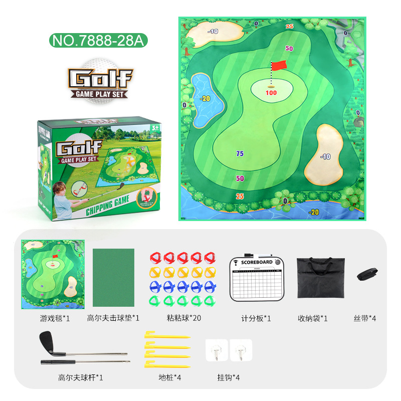 Exportación transfronteriza almohadilla de juego de golf lanzamiento bucle almohadilla de juego 3 - en - 1 juego de lanzamiento portátil de golf