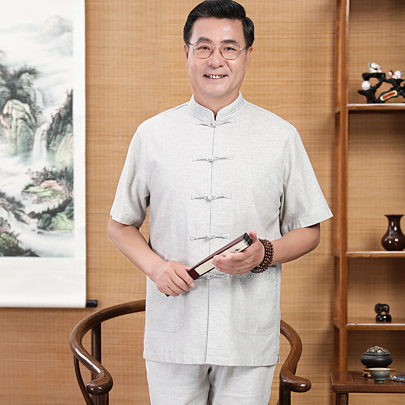 2020 spring and autumn new pattern Tang costume leisure time frog Chinese style coat Easy Ethnic style Retro Chinese style men's wear