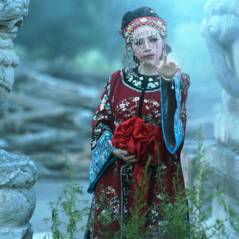 Halloween Chinese Horror Cosplay Costume Han Costume Ghost Bride Scenic Spot Npc Clothes Red Wedding Dress