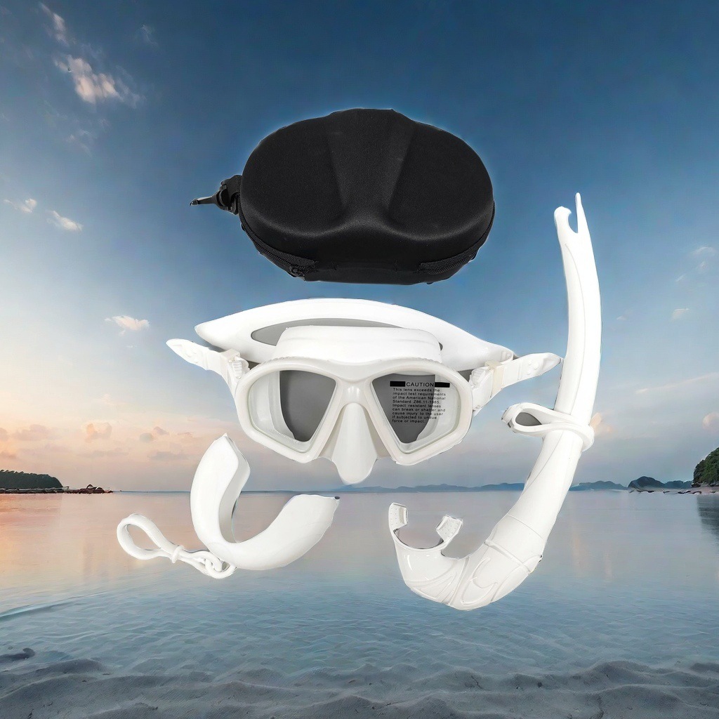 Adult Liquid Silicone Snorkeling Two-Piece Set Waterproof and Anti-Fog Diving Mirror Snorkel Set Cross-Border Hot Sale