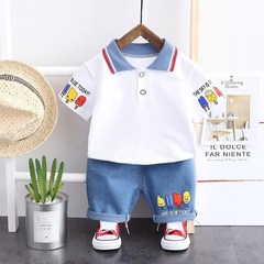 Men's Short Sleeve Set 2023 New Children's Summer Outfit Baby Two-Piece Set Boys Summer Fashion Stylish and Charming