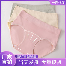 女士内裤7A抗菌加长底档纯棉中腰舒适三角裤头批发