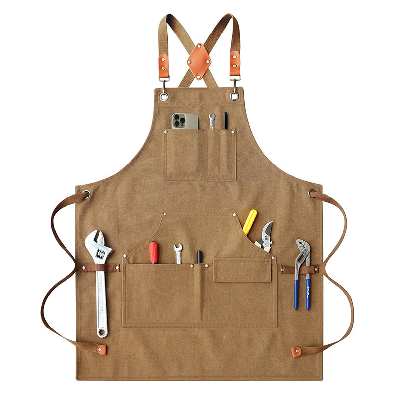 Comercio exterior transfronterizo delantal de lona gruesa impermeable estudiante de arte electricista carpintería ropa de trabajo Barbero delantal logotipo personalizado