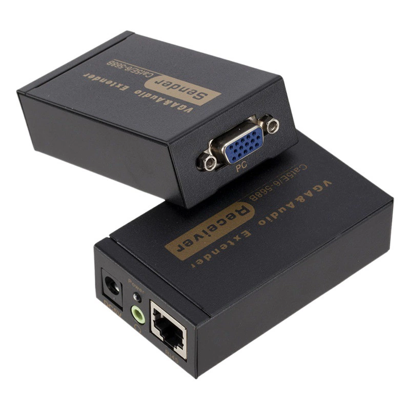 Удлинитель кабеля 100 м VGA Передача аудио и видео 60 м один кабель rj45 к усилителю сигнала VGA