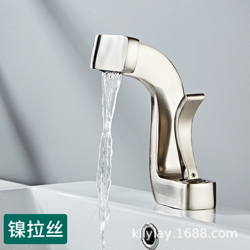 Grifo de agua fría/caliente válvula de cobre para lavabo transfronterizo con baño de oro de dos tonos.