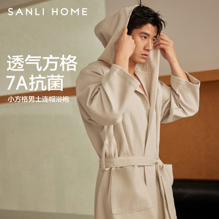 Pure Cotton Hooded Bathrobe for Men, Summer, Absorbent, Quick-Drying, Bathrobe for Women and Couples after Bathing, 2025 New Style