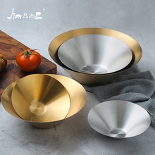 日式拉面碗304不銹鋼斗笠碗商用韓國拌面冷面碗螺螄粉超大碗家用