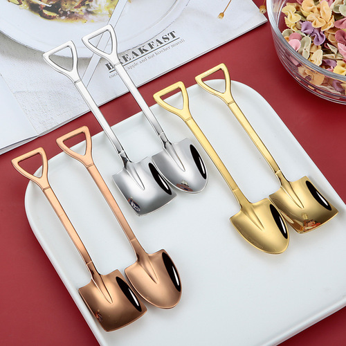 Internet celebrity creative retro shovel coffee spoon stainless steel dessert spoon watermelon spoon ice cream ice cream cake spoon