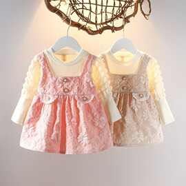 女童连衣裙春秋新款长袖1-3岁宝宝生日礼服婴儿童洋气公主裙裙子