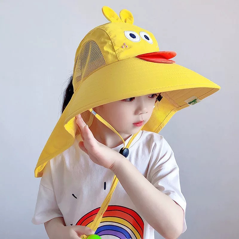 Nuevos niños bonitos animales sombreros solares para niños y niñas sombreros de sol anti-UV de verano sombreros de pescador de primavera y otoño
