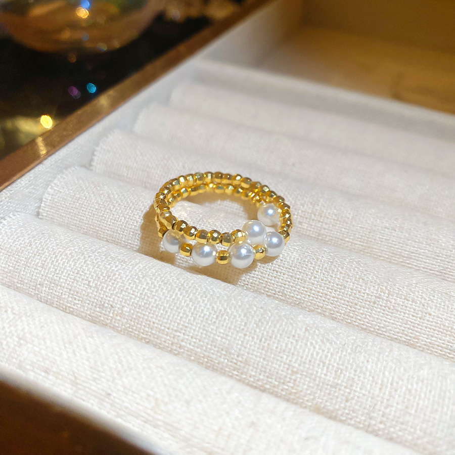 Pearl Beaded Ring Simple Versatile Elegant Bracelet Unique Niche Design Sense Jewelry For Women_voghion.com