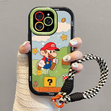 马里奥款苹果16Pro奶油手机壳透明iPhone15Promax手机壳全包新款