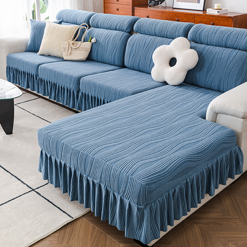 Funda de sofá universal todo incluido cuatro estaciones falda universal nuevo simple elástico antideslizante tela sofá a prueba de polvo ..