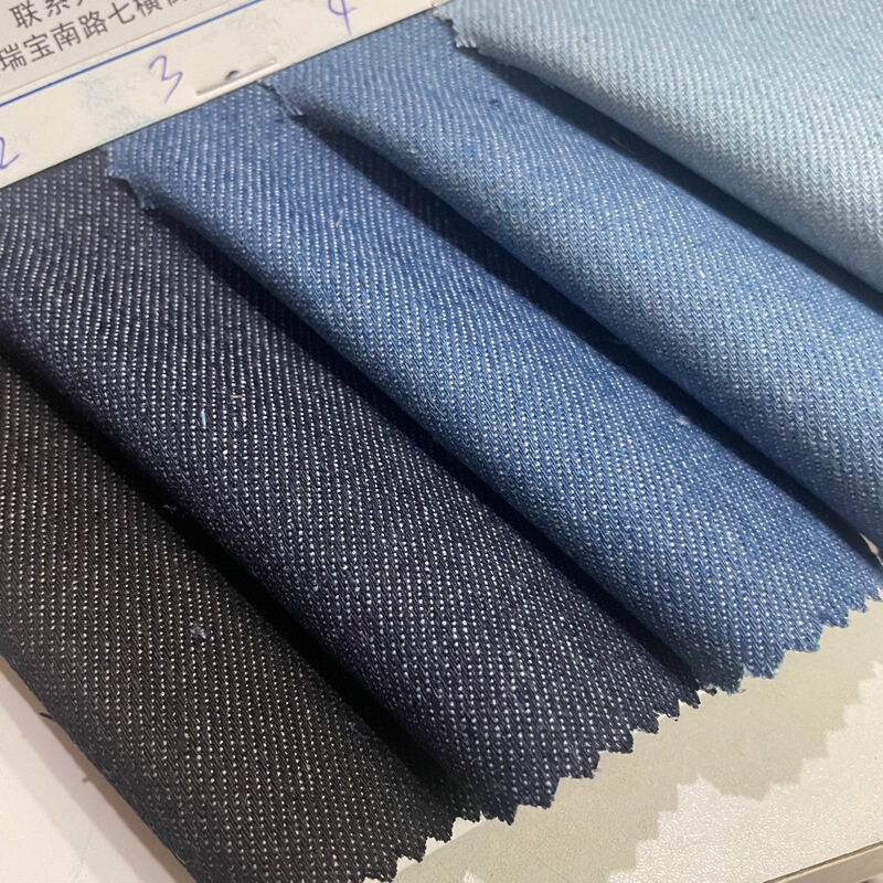 In-Stock 240g Denim Fabric, 12-Count No-Wash Denim Fabric, Right Twill Non-Stretch Denim Clothing Fabric