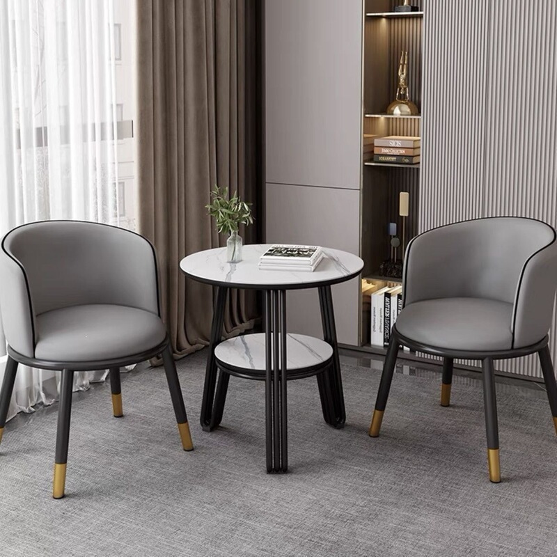 Trendy Balcony Leisure Table and Chair Set, New Small Tea Table for Milk Tea Shop, Hotel Reception and Meeting Table