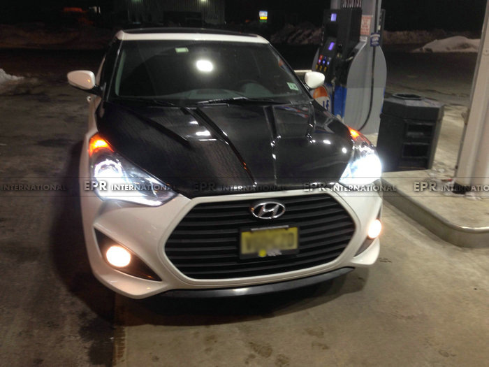 Suitable for Hyundai Veloster engine hood modification, VEN model carbon fiber engine cover