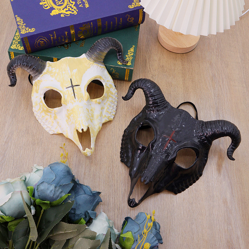 Nuevas máscaras de terror de Halloween animales cabra esqueleto maquillaje fiesta espectáculo prop cos máscara