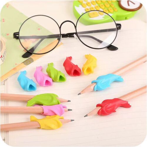 Small fish and dolphin pen grip silicone gel pen pencil corrector for students and children writing posture correction pen grip
