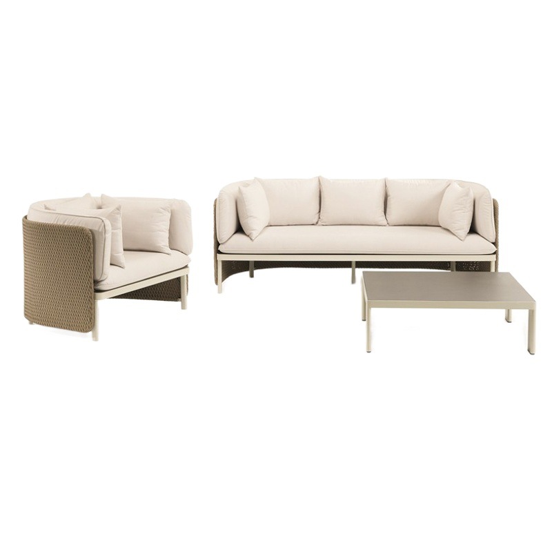 Outdoor balcony courtyard outdoor garden rattan sofa chair indoor living room coffee table Southeast Asia furniture combination