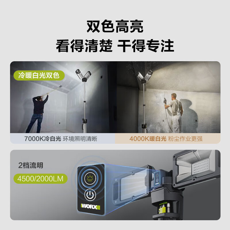 20V iluminación móvil de litio WU029 lámpara de soporte portátil recargable al aire libre lámpara de trabajo luz de luz de reflector