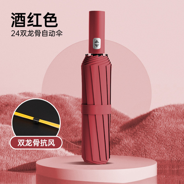 Double-layer automatic windproof umbrella