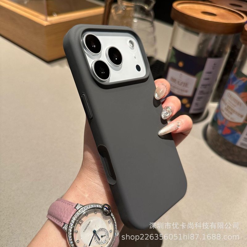 适用iPhone17Promax固态硅胶磁吸手机壳苹果16亲肤手感全包保护套|undefined