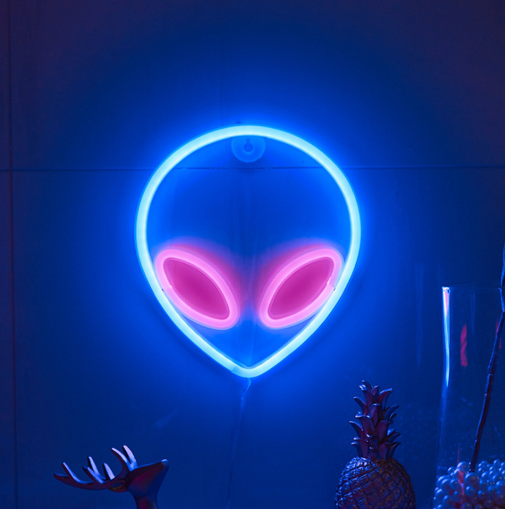 Fabricante nueva luz de neón LED con nubes de relámpagos planeta modelado luz Amor amor corazón Arco Iris Navidad luz de la noche