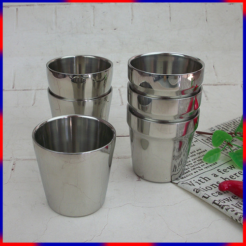 Korean stainless steel double-layer portable water cup, beer cup, home commercial cup, beverage cup, hotel restaurant bar cup