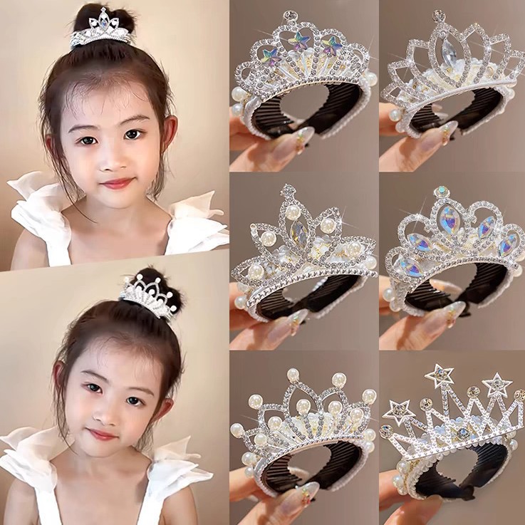 Cabecera de la corona para niños con bola de cola de caballo cabeza de botón de cola de caballo para niñas cumpleaños festivos artefactos de pelo de Navidad adornamientos de pelo