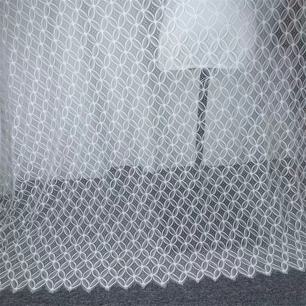 3米价宽1.5米出口优质柔软睫毛蕾丝花边面料上衣镂空罩衣裙子辅料