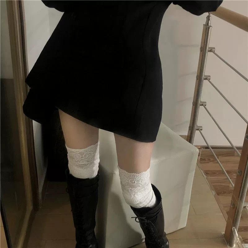 Ластичная весна-лето японские милые knee socks кружевное платье