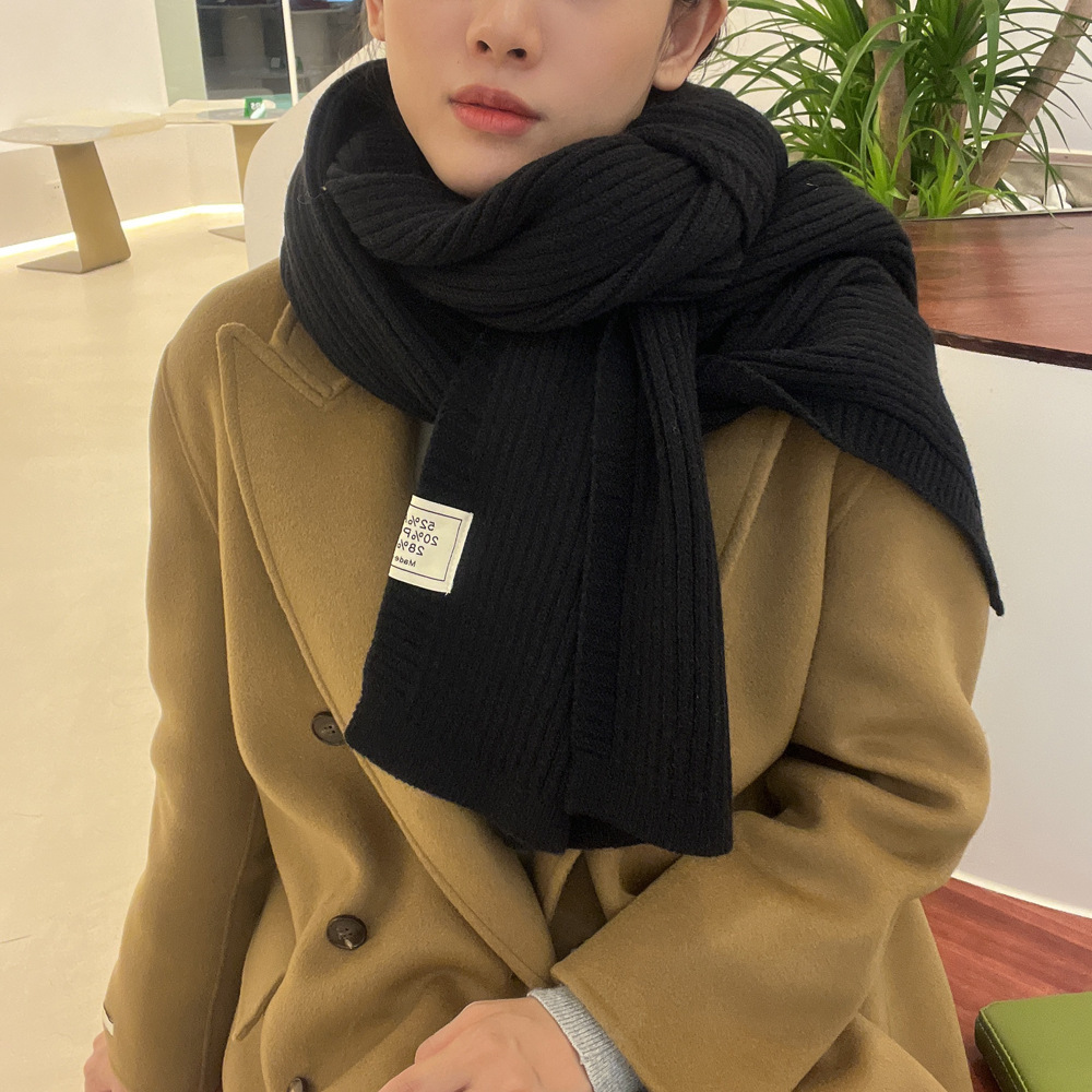 Autunno inverno tinta unita piccolo per la nuova versione coreana da donna, semplice versatile, calda protezione per il collo, sensazione di fascia alta_voghion.com