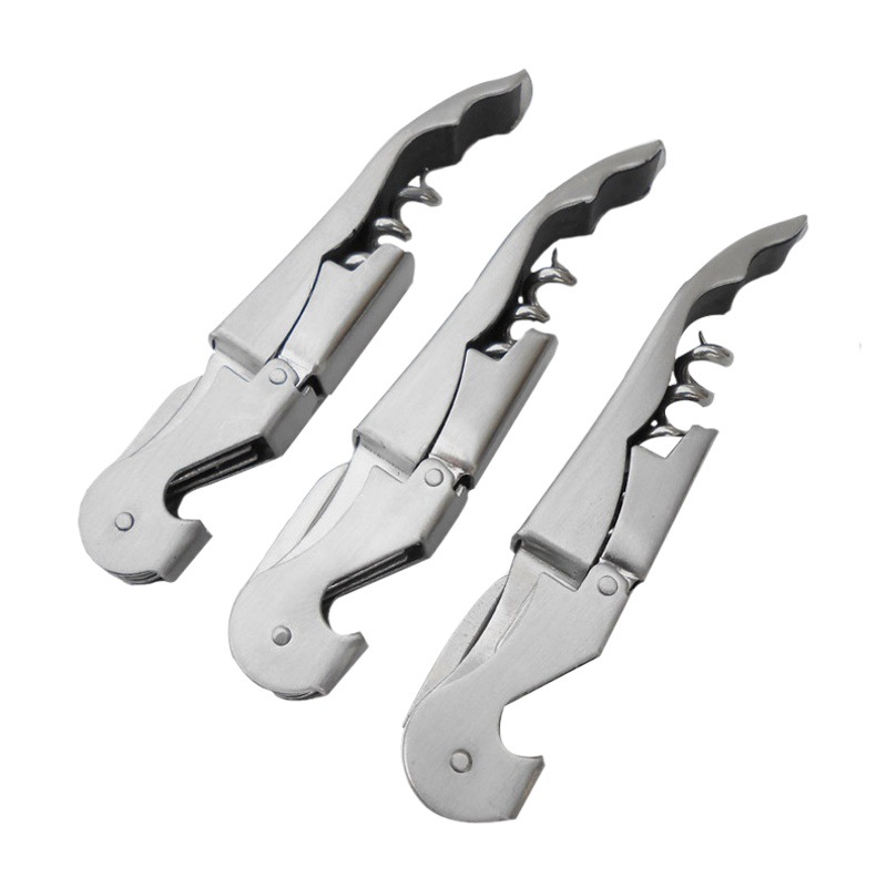 En stock abridor de botellas de acero Vino Cocina multifunción cuchillo de vino cuchillo de caballo de acero inoxidable abridor de vino