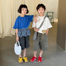 【清仓特卖】2025夏季新款儿童前后印花短袖男女童圆领宽松T恤