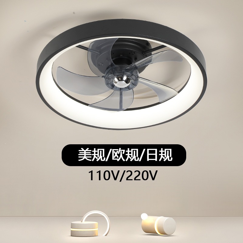 Ventilador de Techo Invisible con Luz 110V, Hierro y Plástico, Conversión de Frecuencia y Control Remoto, para Dormitorio image 1