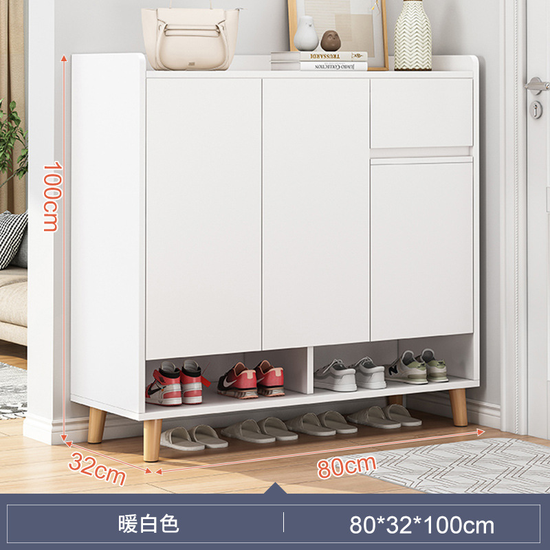 Zapatero gabinete de entrada del Hogar armario de balcón imitación de madera maciza económico ultrafino moderno Zapatero con puerta