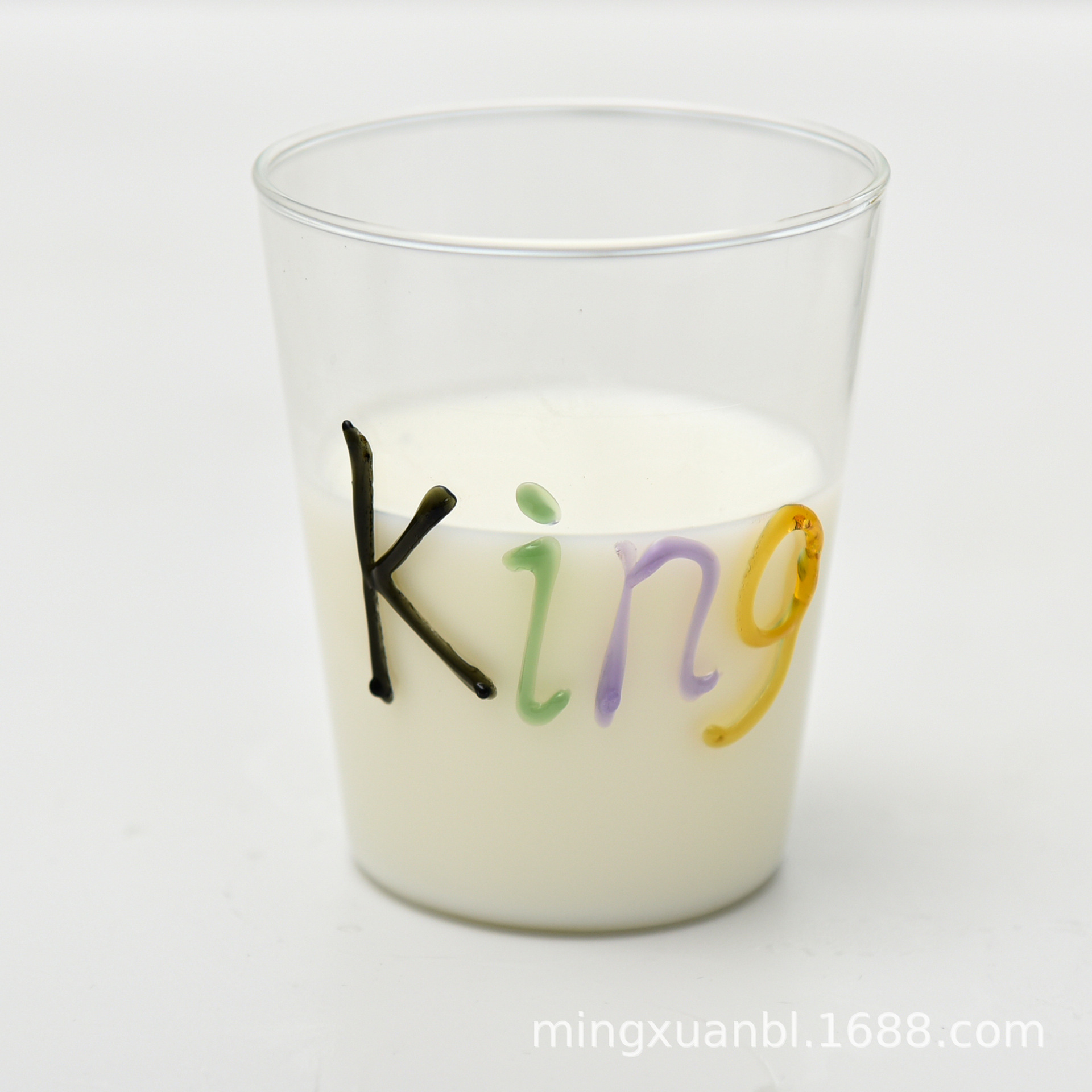 Pintado a mano de letras de colores graffiti vidrio ins borosilicato de vidrio resistente al calor taza de jugo taza de café taza de leche